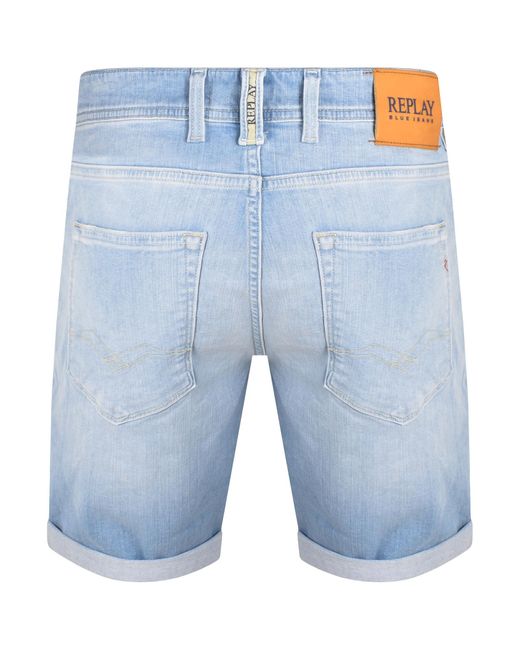Replay Blue Rbj 901 Light Wash Shorts for men