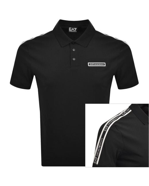 EA7 Black Emporio Armani Polo T Shirt for men