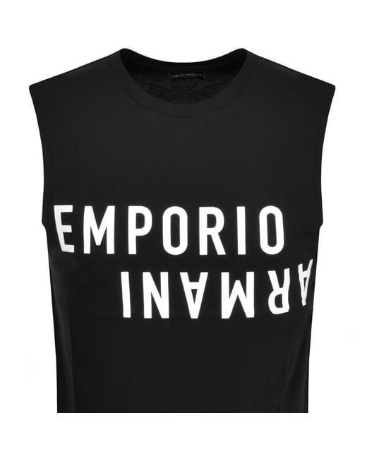 Armani Black Emporio Sleeveless T Shirt for men