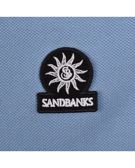 Sandbanks Blue Tipped Badge Polo T Shirt for men
