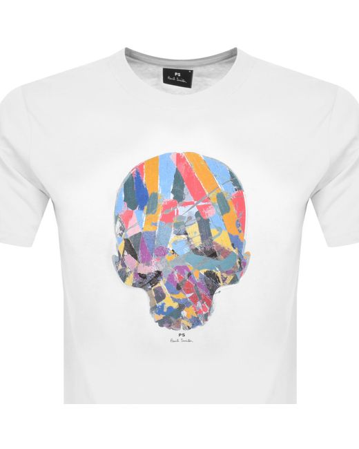 Paul Smith White Skull T Shirt for men