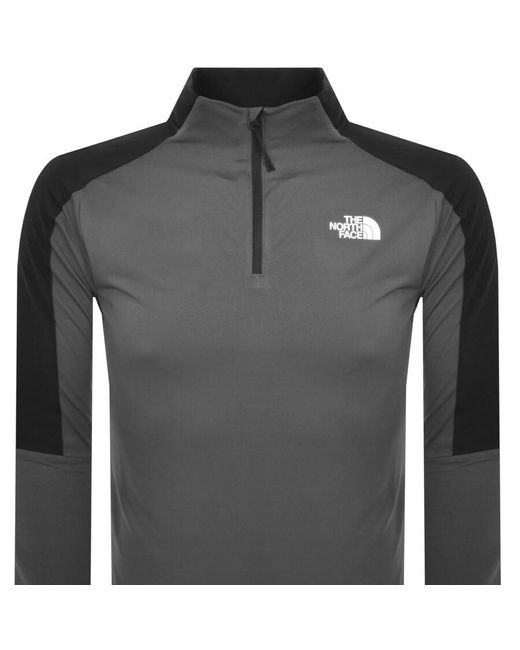 The North Face Gray Quarter Zip T Shirt for men