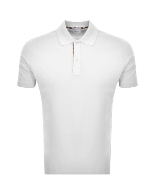 Aquascutum White Pique Polo T Shirt for men