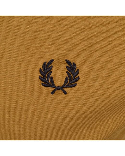 Fred Perry Brown Twin Tipped T Shirt for men