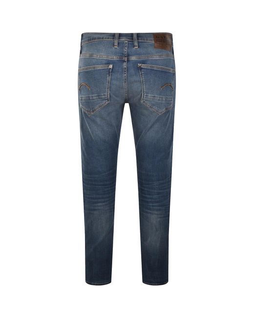 G-Star Blue G-Star Revend Skinny Jeans Mid Wash for men