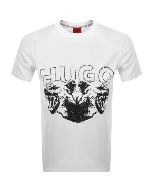 HUGO White Durro T Shirt for men