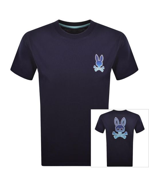 Psycho Bunny Blue Dax Relaxed Fit T Shirt for men