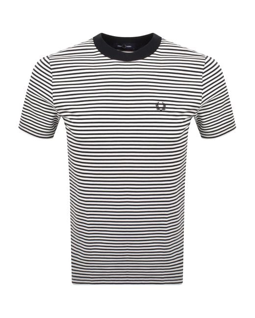 Fred Perry Men's Black Fine Stripe T Shirt And