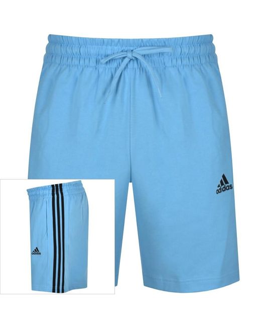 Adidas Originals Blue Adidas Sportswear 3 Stripe Shorts for men