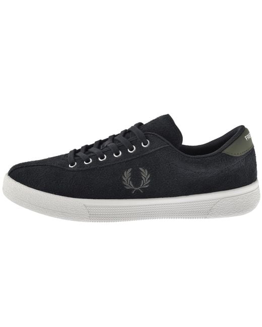 Fred Perry Black Tennis Suede Trainers for men