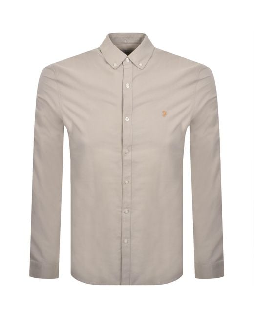 Farah Natural Farah Brewer Long Sleeve Shirt for men