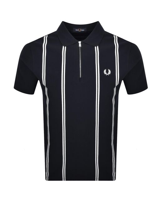 Fred Perry Black Vertical Stripe Polo T Shirt for men