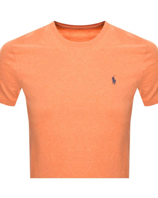 Ralph Lauren Orange Crew Neck T Shirt for men
