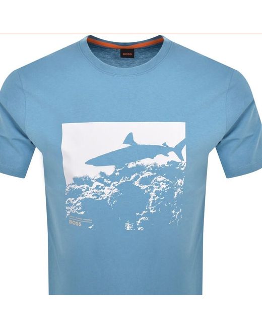 Boss Blue Boss Sea Horse T Shirt for men