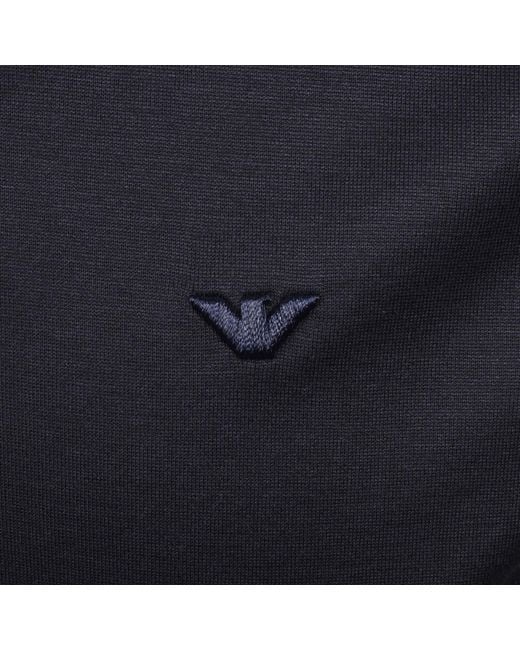 Armani Blue Emporio Long Sleeved Polo T Shirt for men