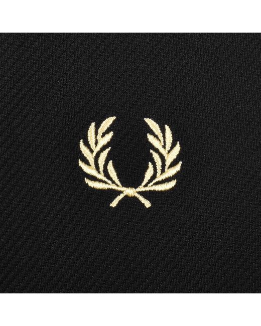 Fred Perry Black Cross Tape Track Jacket for men