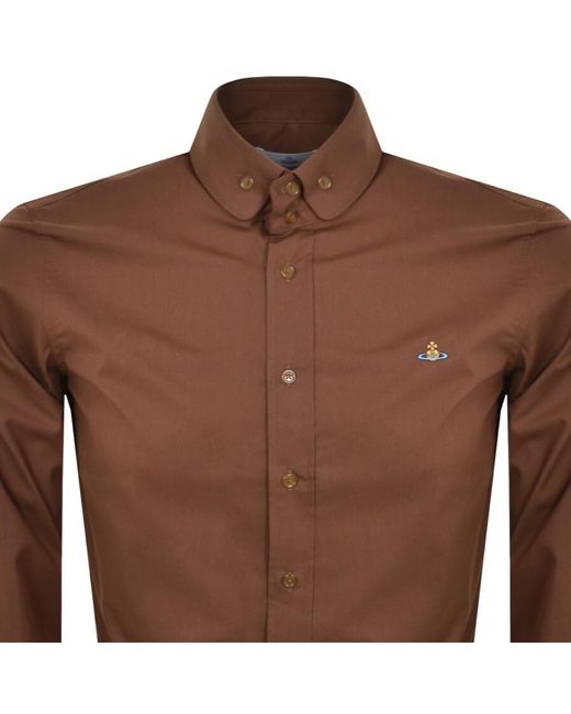 Vivienne Westwood Brown Slim Long Sleeved Shirt for men