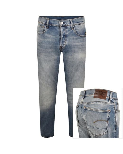 G-Star Blue G-Star 3301 Tapered Jeans Mid Wash for men