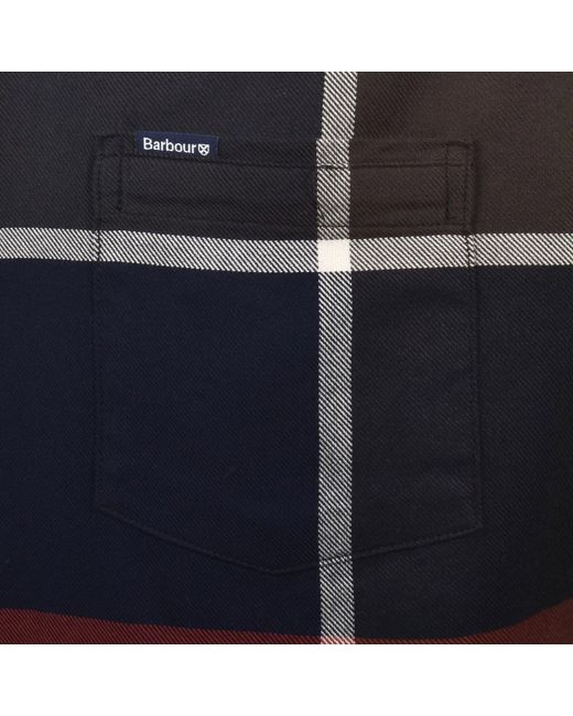 Barbour Black Long Sleeved Dunnon Check Shirt for men