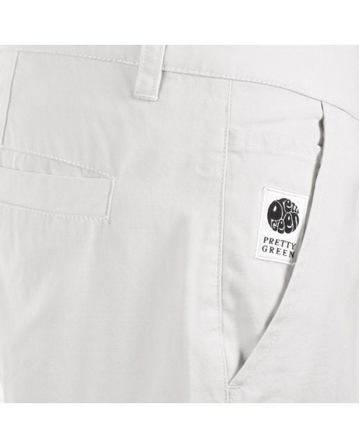 Pretty Green Gray Bostall Cargo Shorts Stone for men