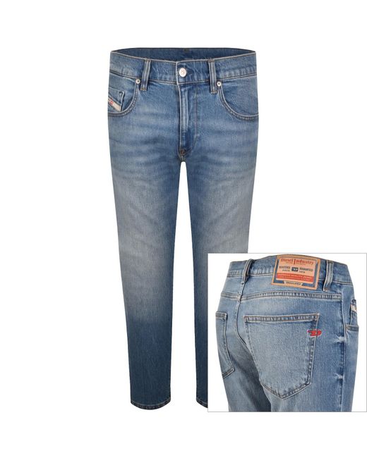 DIESEL Blue D Strukt Slim Fit Light Wash Jeans for men