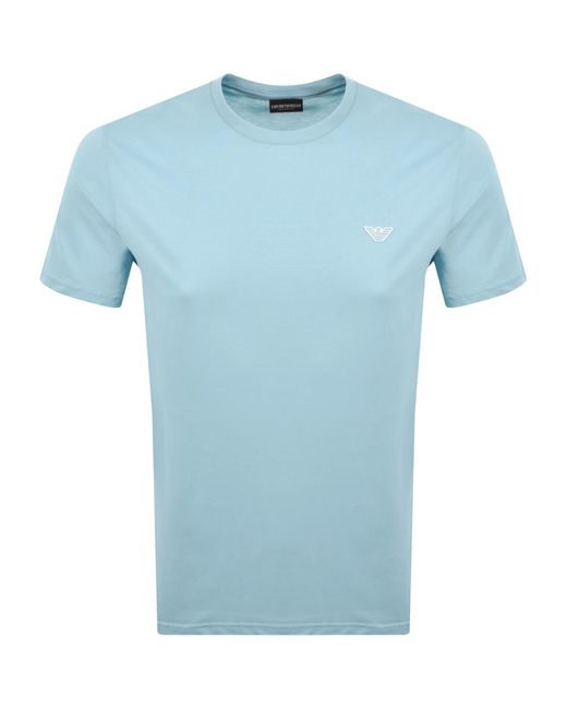 Armani Blue Emporio Logo T Shirt for men