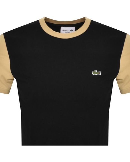 Lacoste Black Colour Block T Shirt for men