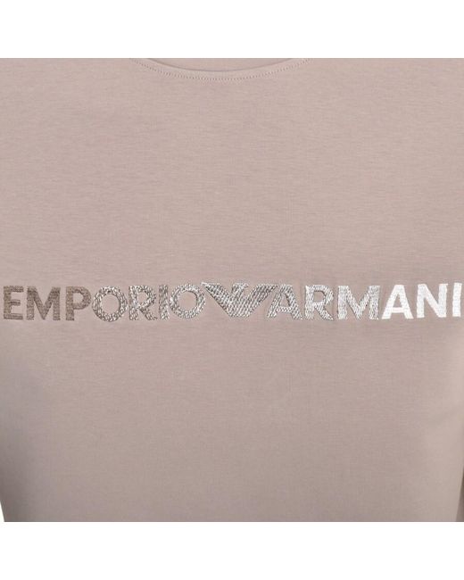 Armani Gray Emporio Crew Neck Logo Sweatshirt for men