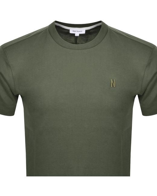Norse Projects Green Logo T Shirt for men