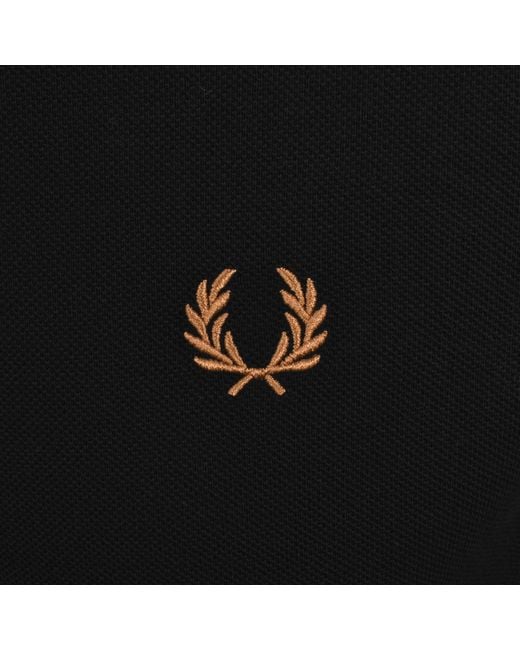 Fred Perry Black Jacquard Cuff T Shirt for men