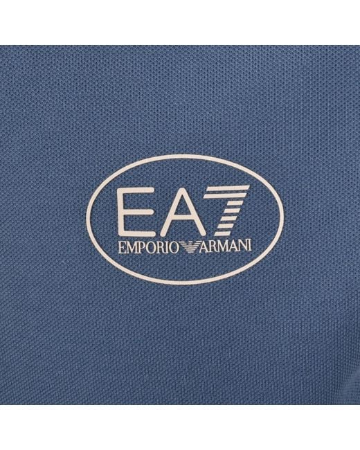 EA7 Blue Emporio Armani Logo Polo for men