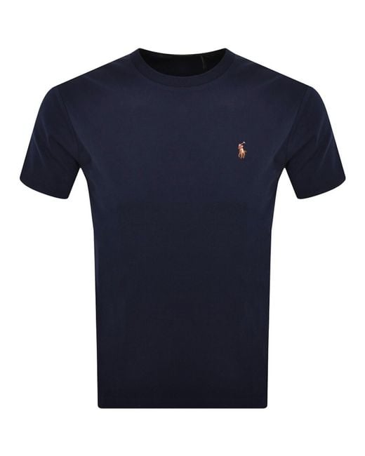 Ralph Lauren Blue Pima Crew Neck T Shirt for men