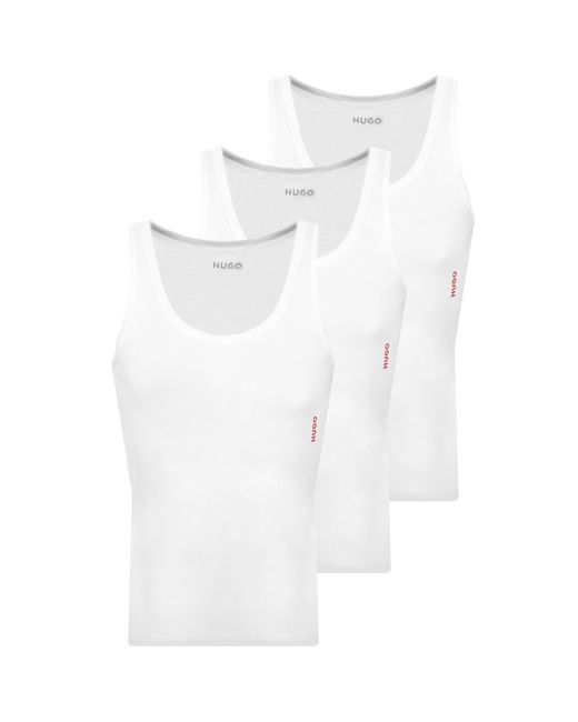 HUGO White 3 Pack Vests for men
