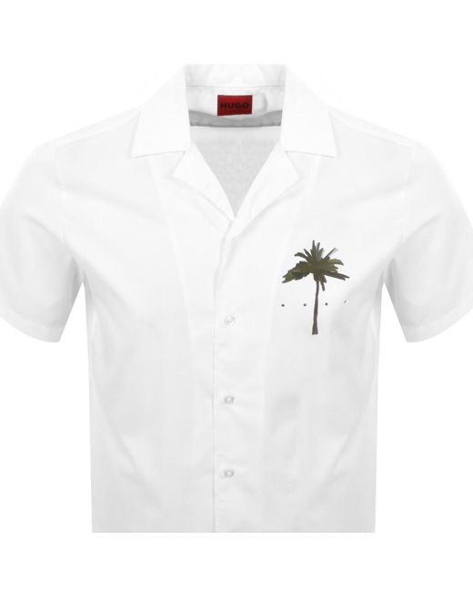 HUGO White Ellino Straight Fit Shirt for men