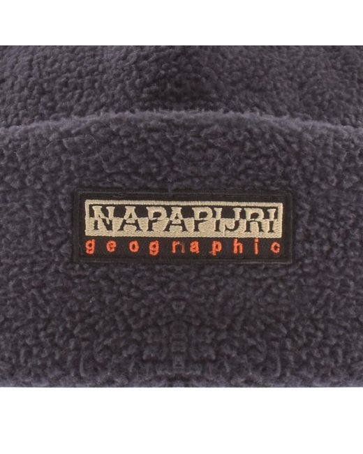 Napapijri Black F Rock 1 Beanie Hat for men