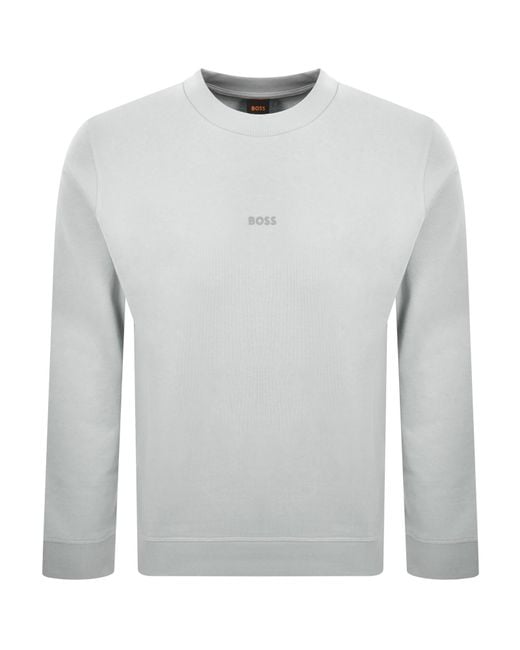 Boss Gray Boss We Small Crew Neck Sweatshirt for men