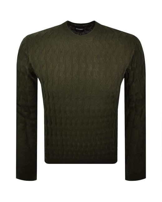 Armani Green Emporio Knit Jumper for men