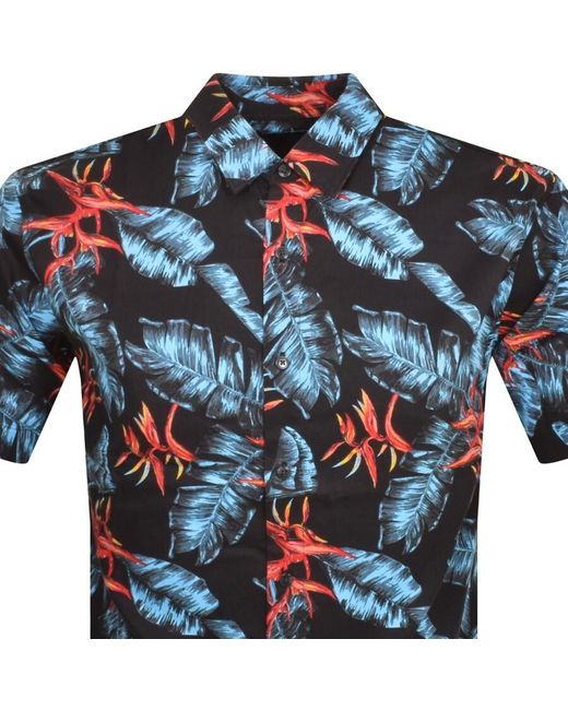 Superdry Blue Short Sleeved Hawaiian Shirt for men