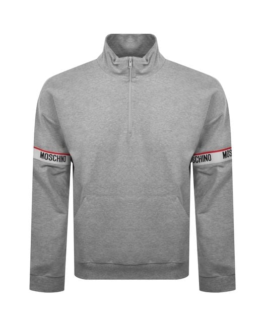Moschino Gray Active Zip Sweatshirt for men