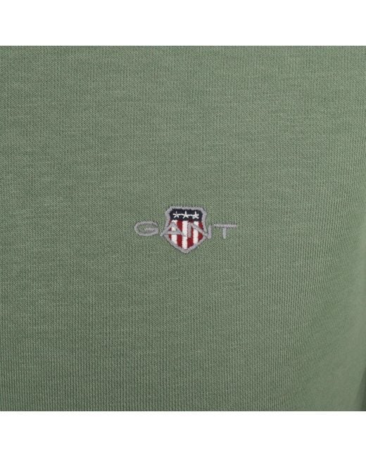 Gant Green Shield Logo Half Zip Sweatshirt for men