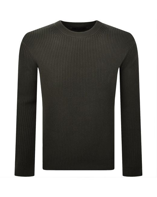 Replay Black Crew Neck Knit Jumper Mud for men