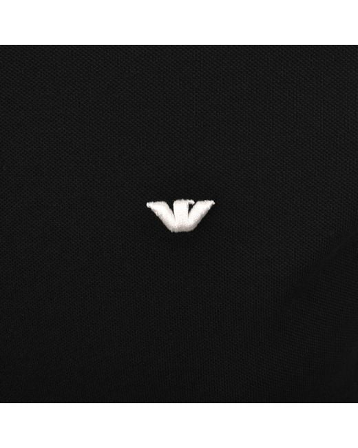 Armani Black Emporio Long Sleeved Polo T Shirt for men