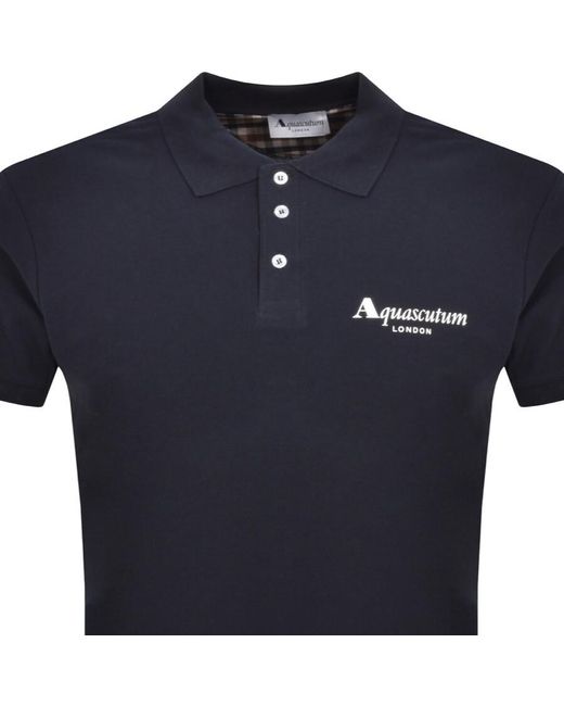 Aquascutum Blue Logo Polo T Shirt for men