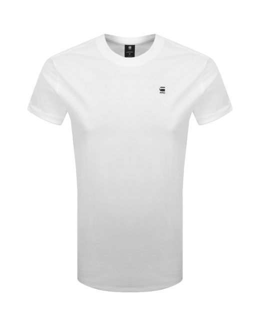 G-Star White G-Star Lash Logo T Shirt for men