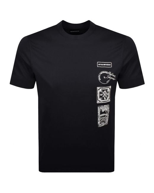 Armani Black Emporio Logo T Shirt for men