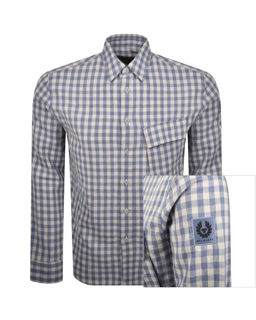 Belstaff Blue Scale Long Sleeved Shirt for men