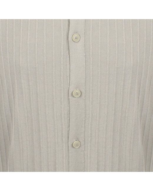 Boss Gray Boss Amicino Knit Polo T Shirt Open for men