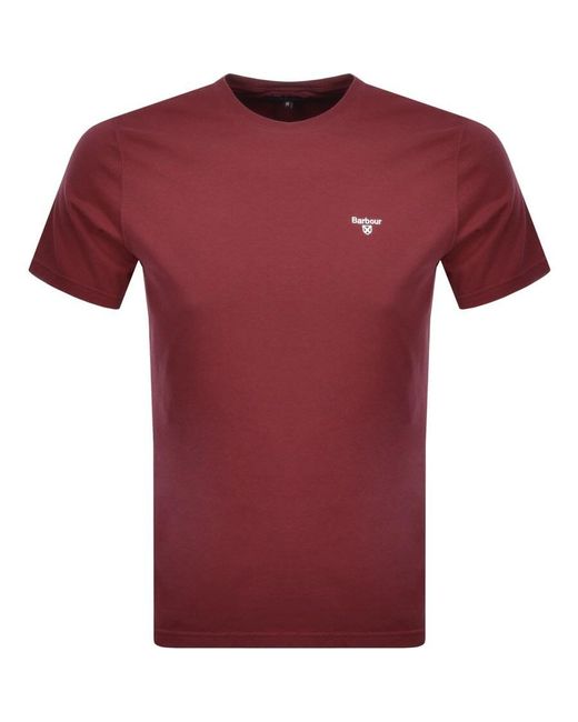 Barbour Red Sports T Shirt for men