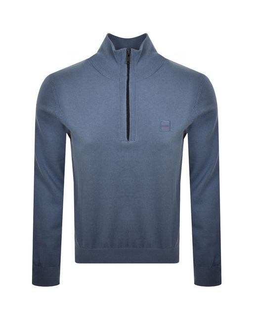Boss Blue Boss Kanobix Quarter Zip Jumper for men