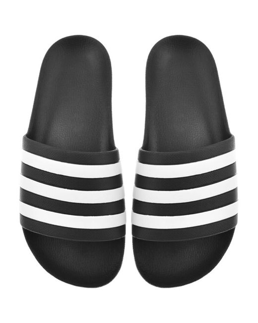 Adidas Black Adilette Aqua Sliders for men